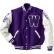 VARSITY LETTERMAN JACKET,  LEATHER SLVS AND QUILTED LINING