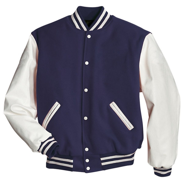 Varsity Letterman Jacket With Vinyl Sleeves - AUO