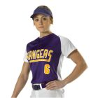 ALLESON RAGLAN CUT COLOR BLOCK WOMENS FAST PITCH 2-BUTTON JERSEY - 522DPW