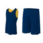 A4 JUMP BASKETBALL UNIFORM.  REVERSIBLE JERSEY, SOLID 1-COLOR SHORTS - N2375 / N5283