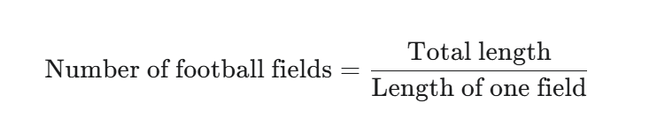 how many football fields is 500 feet