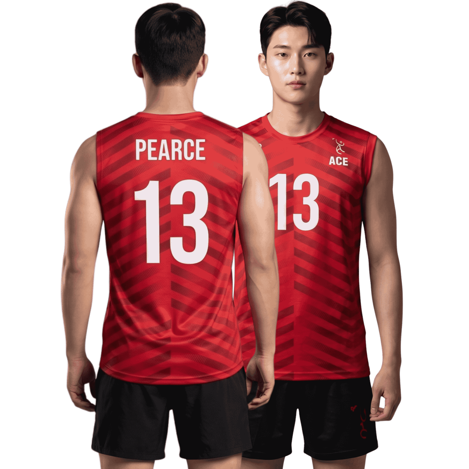 Vollyball Men Sleeveless Red Jersey