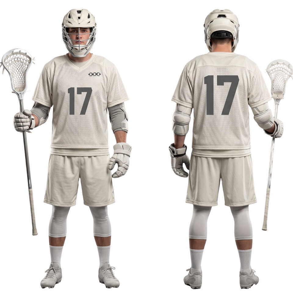 Mens Off White Lacrosse Uniform Set