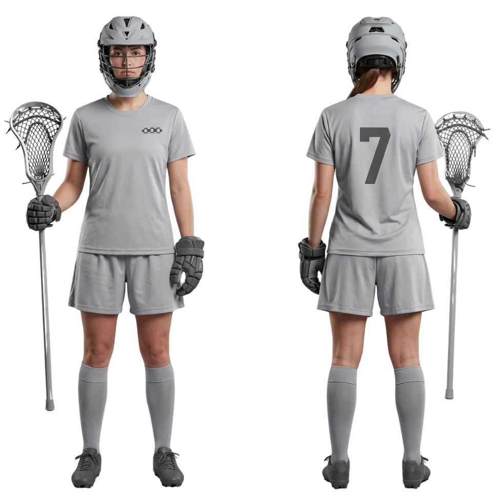 Womens Grey Lacrosse Uniform Set