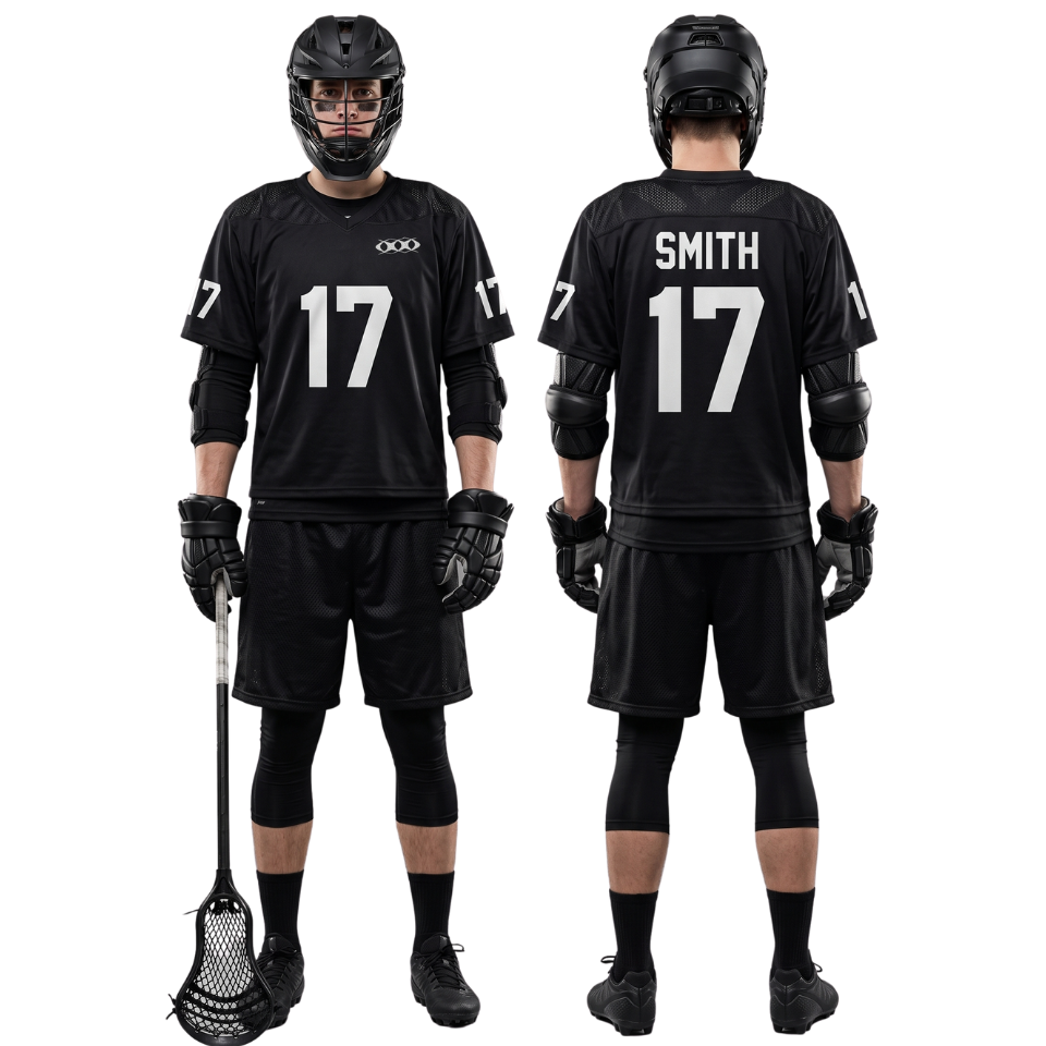 Mens Black Lacrosse Uniform Set