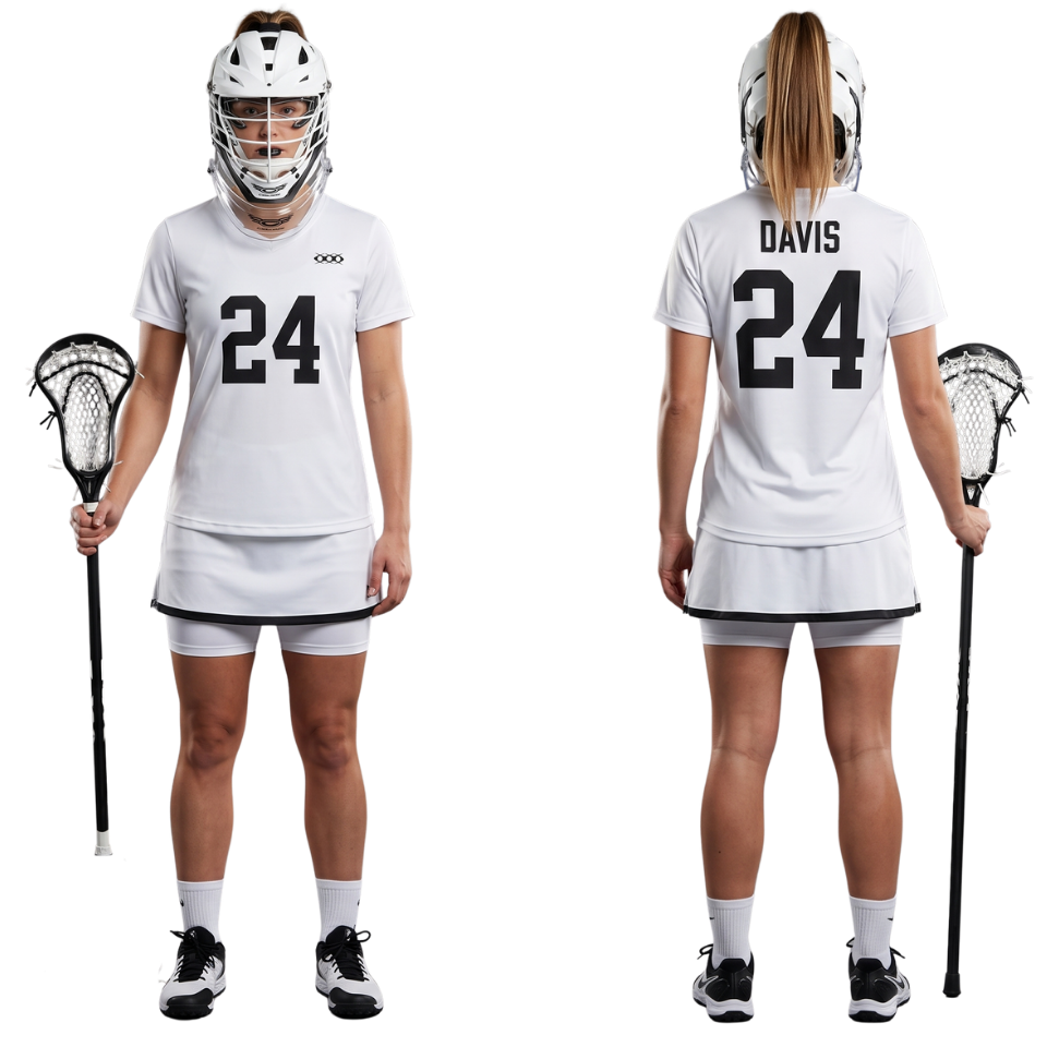 Womens White Lacrosse Uniform Set