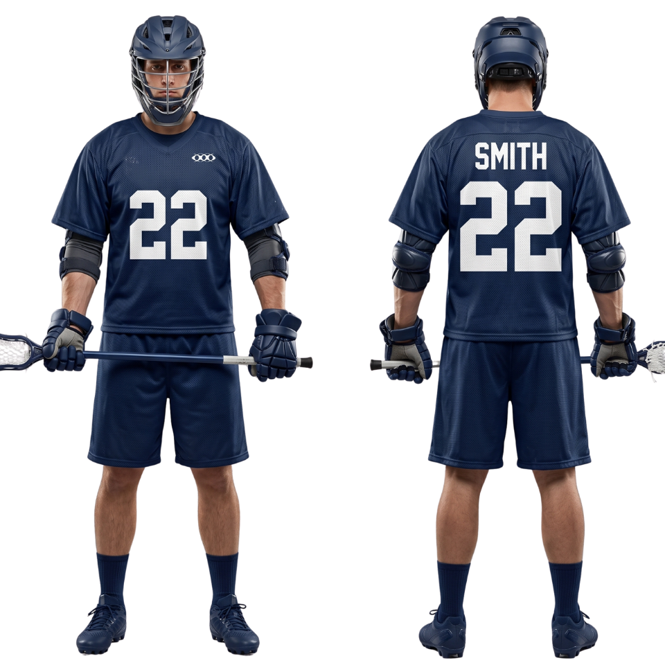 Mens Dark Blue Lacrosse Uniform Set