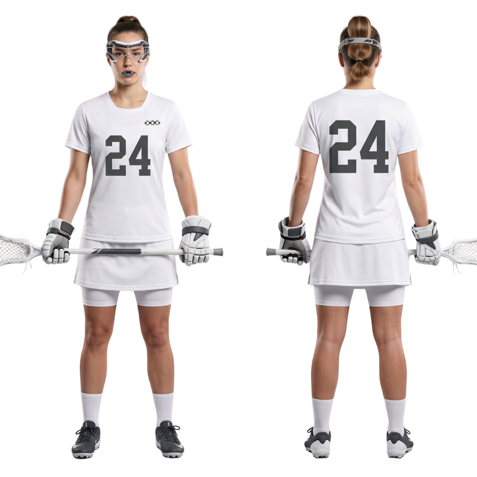 Womens White Lacrosse Uniform Set