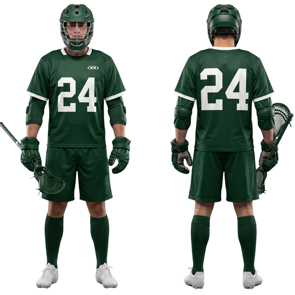 Mens Green Lacrosse Uniform Set
