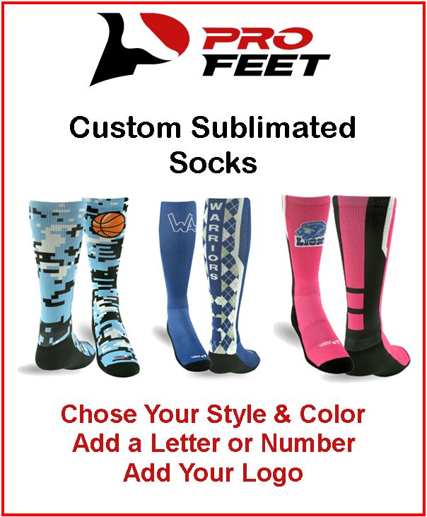 PRO FEET CUSTOM SUBLIMATED SOCKS BY AFFORDABLE UNIFORMS ONLINE