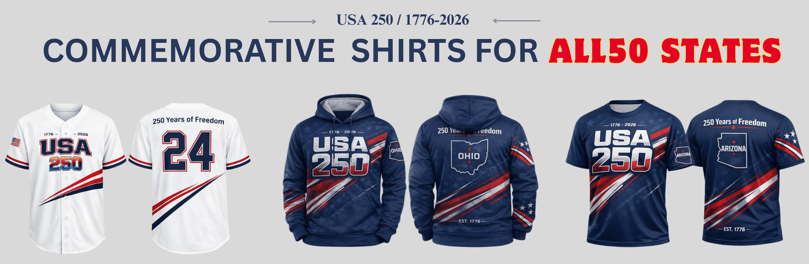 Commemorative Shirts for All 50 States