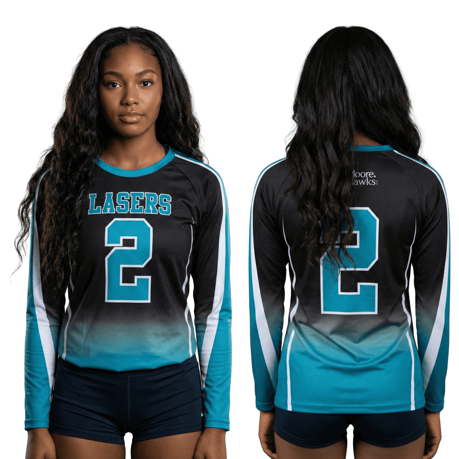 Womens Long Sleeve Crew Volleyball Jersey