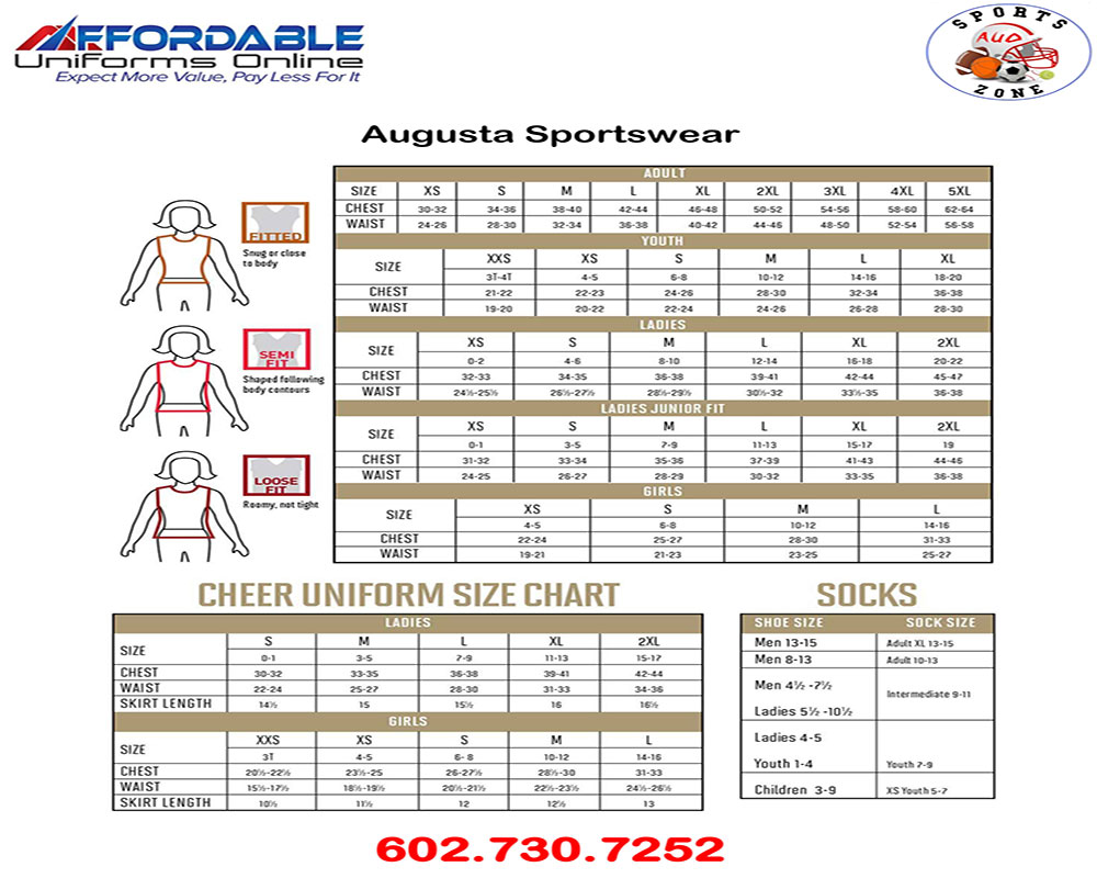 Augusta Size Chart